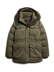 Superdry Green Chinook Faux Fur Parka Coat - Image 4 of 6