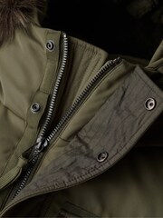 Superdry Green Chinook Faux Fur Parka Coat - Image 5 of 6