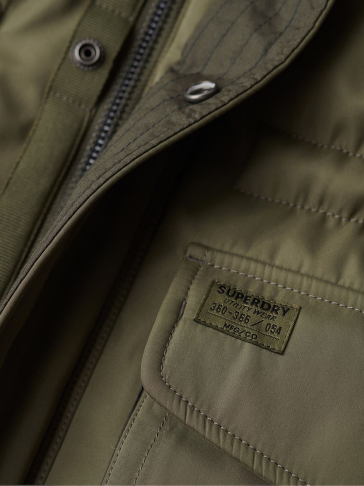 Superdry Green Chinook Faux Fur Parka Coat - Image 6 of 6