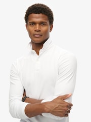 Superdry White Studios Long Sleeve Jersey 100% Cotton Polo Shirt - Image 3 of 6