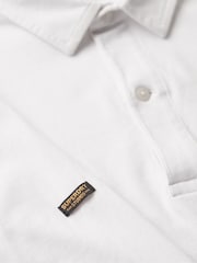 Superdry White Studios Long Sleeve Jersey 100% Cotton Polo Shirt - Image 5 of 6
