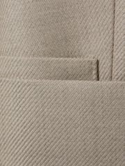 Reiss Neutral Harriet Wool Blend Double Breasted Blazer - Image 6 of 6