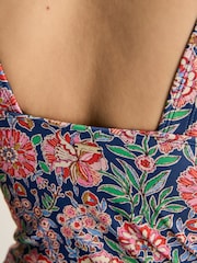 Joules Jasmine Pink & Navy Tankini Top - Image 5 of 6