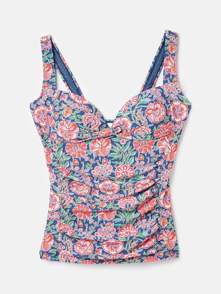 Joules Jasmine Pink & Navy Tankini Top - Image 6 of 6