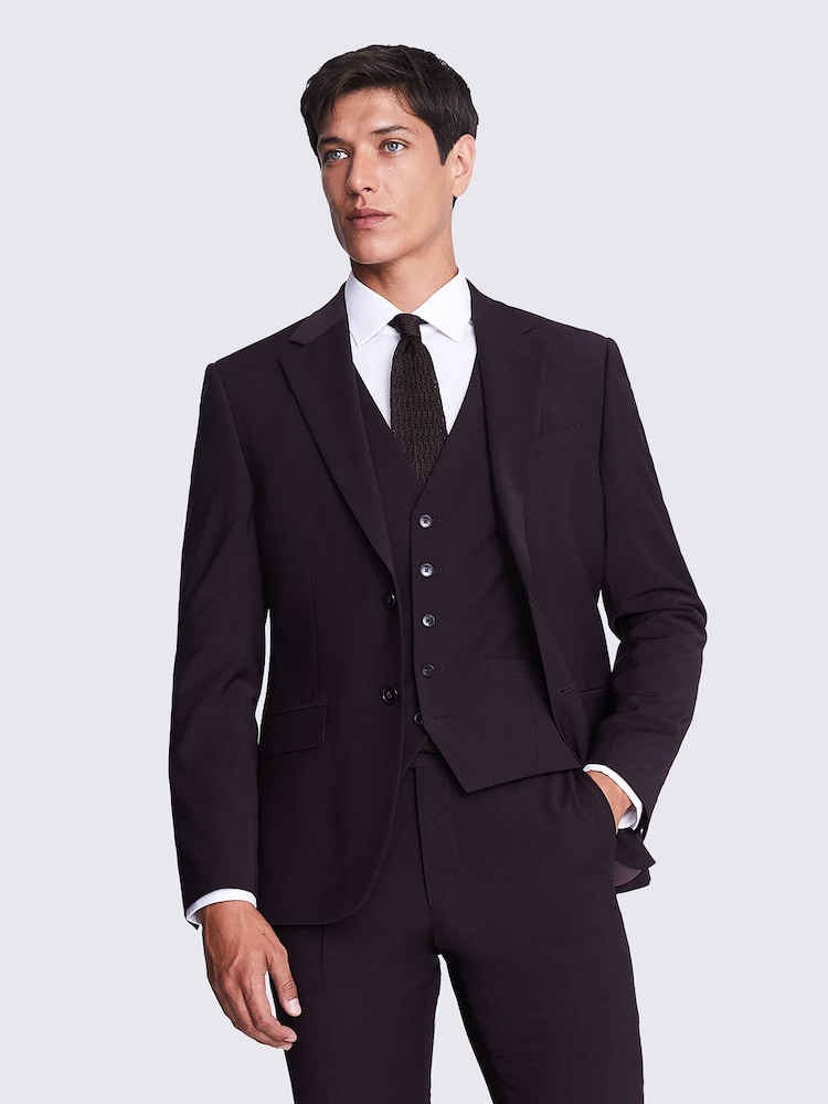 DKNY Burgundy Red Slim Fit Suit - Jacket - Image 1 of 7