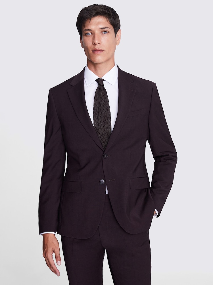DKNY Burgundy Red Slim Fit Suit - Jacket - Image 5 of 7