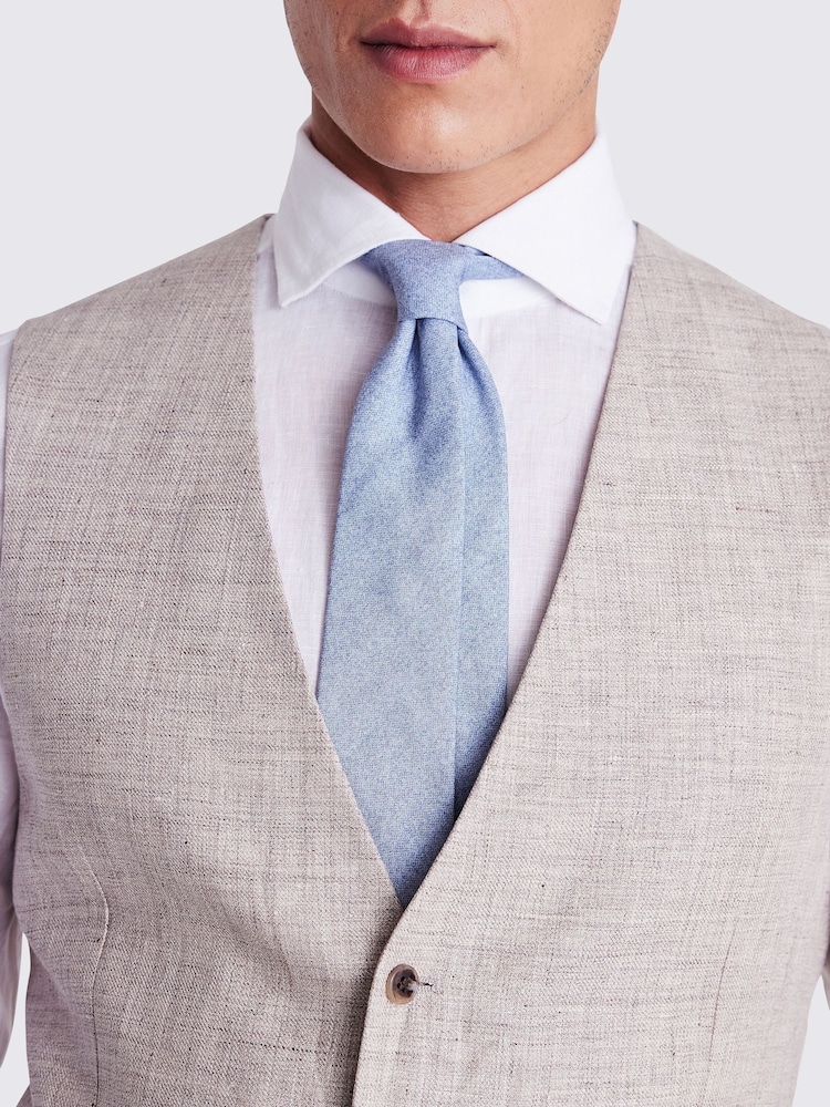 MOSS Natural Oatmeal 100% Linen Waistcoat - Image 2 of 4