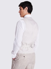MOSS Natural Oatmeal 100% Linen Waistcoat - Image 3 of 4