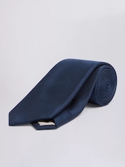 MOSS Dark Blue Oxford Silk Tie - Image 1 of 2