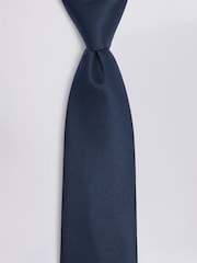 MOSS Dark Blue Oxford Silk Tie - Image 2 of 2
