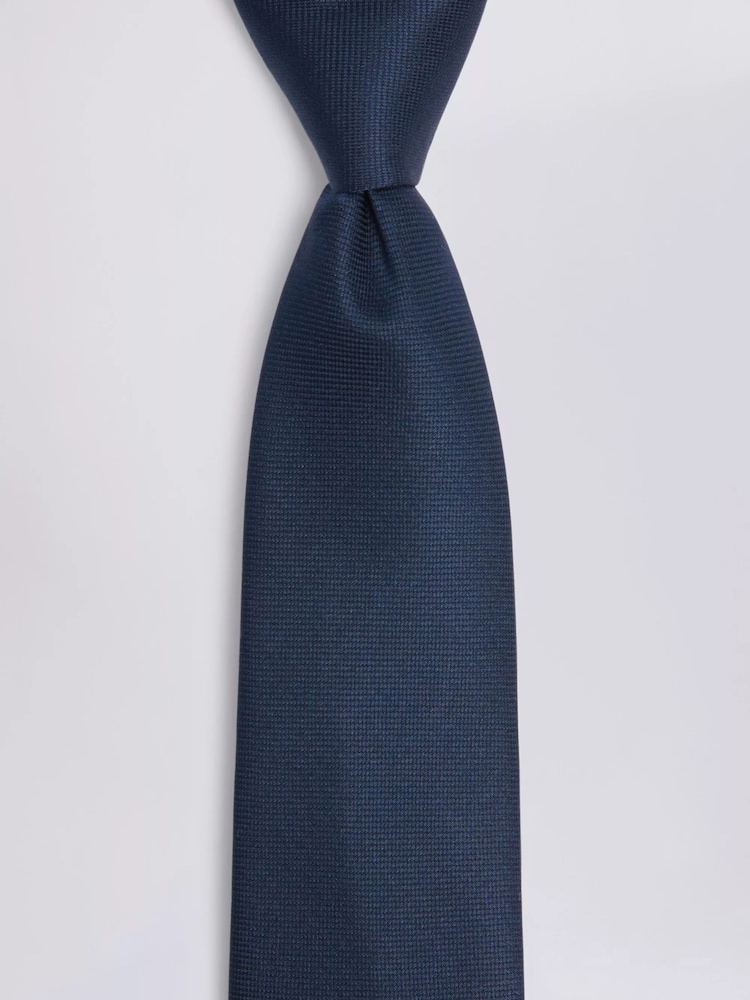 MOSS Dark Blue Oxford Silk Tie - Image 2 of 2
