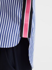 Reiss Blue Danica 4-9 yrs Striped Cotton Shirt - Image 6 of 7