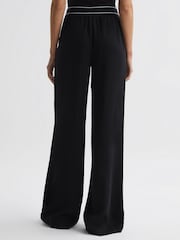 Reiss Black Abigail Wide Leg Elasticated Trousers - Image 5 of 5