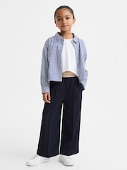 Reiss Blue Danica 9-13 yrs Striped Cotton Shirt - Image 1 of 7