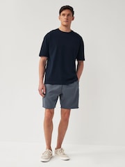 Navy Blue Slim Fit Zip Pocket Jersey Shorts - Image 3 of 9