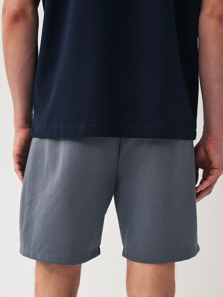Marineblau/blau - Schmale Passform - Jersey-Shorts mit Reißverschlusstaschen - Image 6 of 9