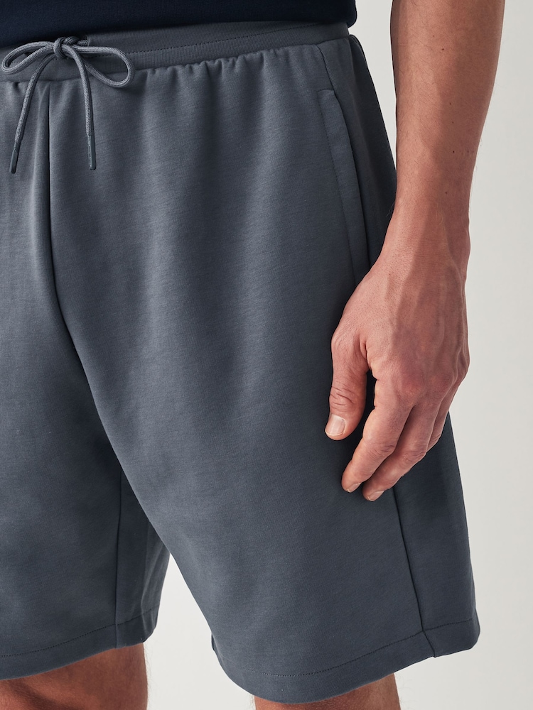 Marineblau/blau - Schmale Passform - Jersey-Shorts mit Reißverschlusstaschen - Image 8 of 9