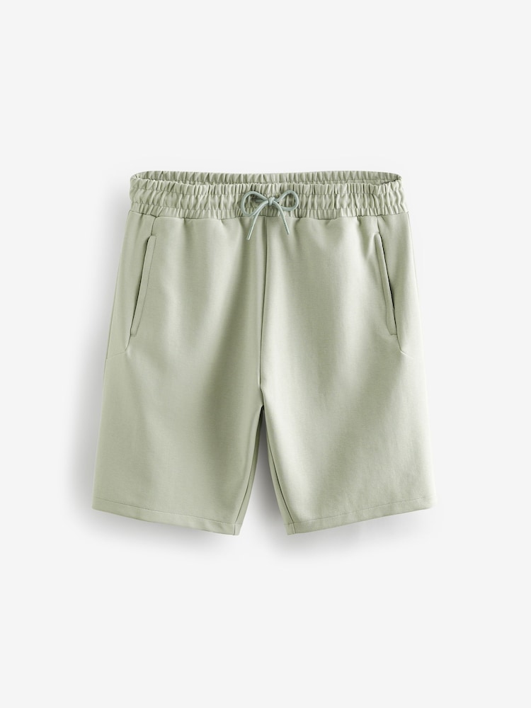 Grün - Gerade Passform - Jersey-Shorts mit Reißverschlusstaschen - Image 5 of 8