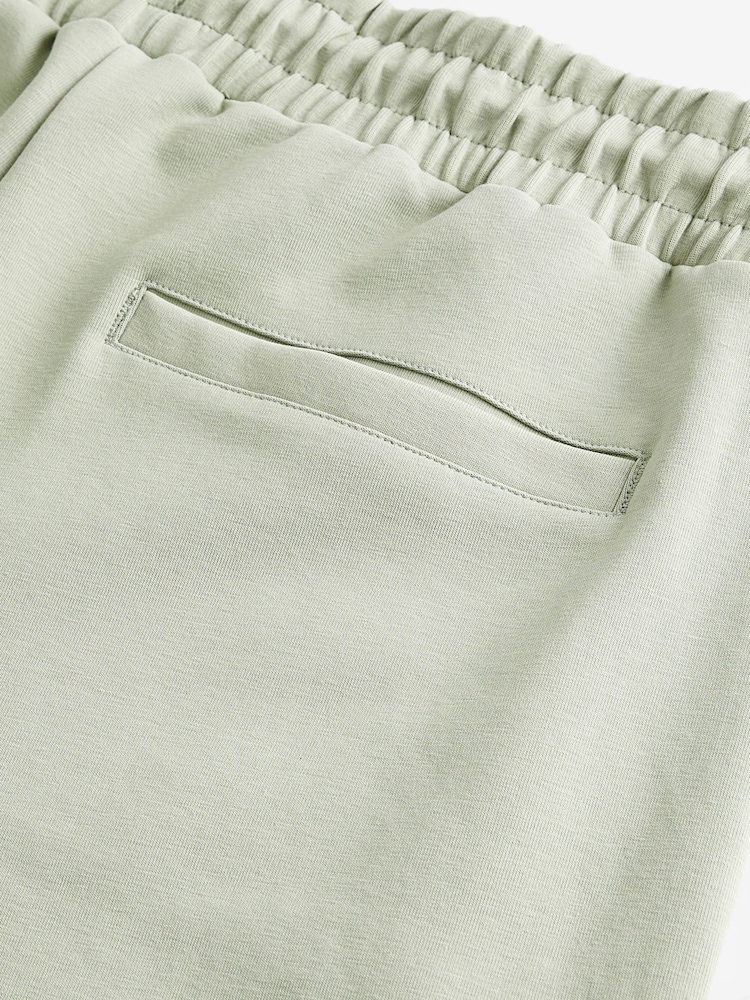Green Straight Fit Zip Pocket Jersey Shorts - Image 8 of 8