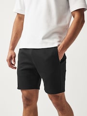 Black Slim Fit Zip Pocket Jersey Shorts - Image 1 of 8