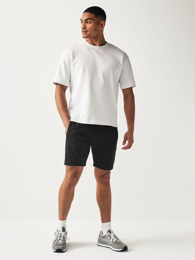 Noir - Slim Fit (Slim Fit) - Short en jersey poches zippées - Image 3 of 8