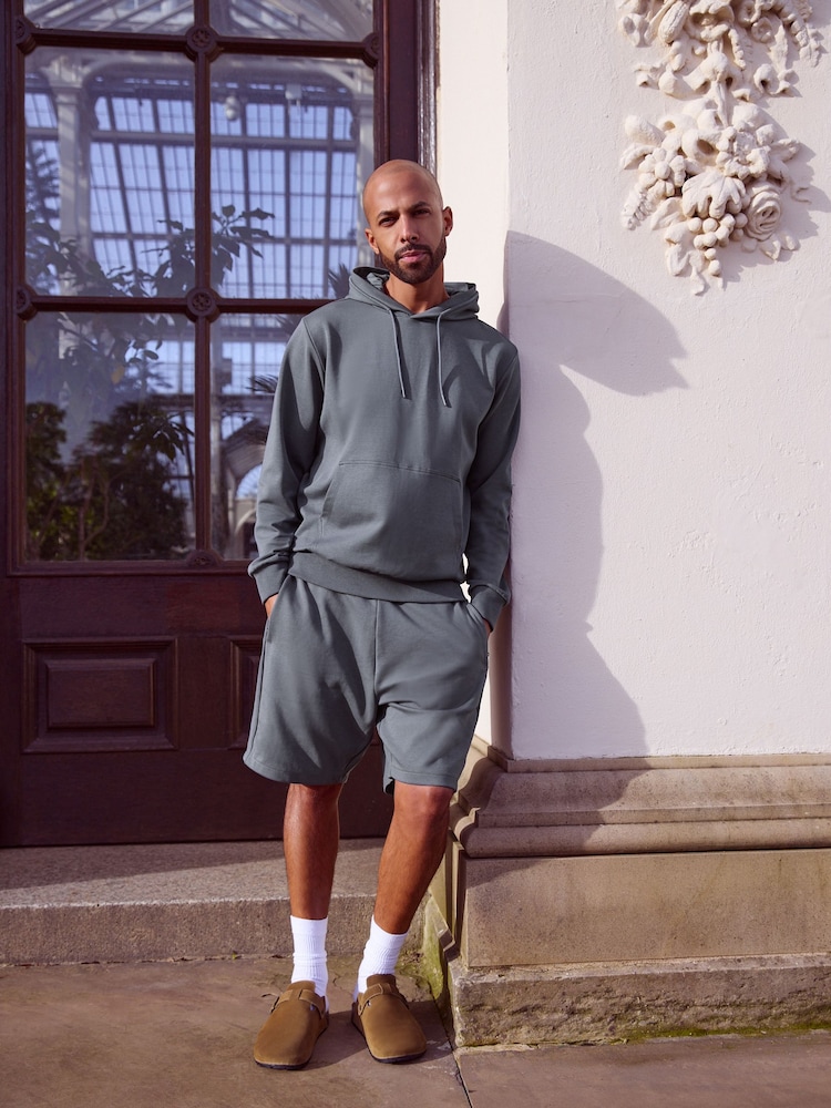 Blue Straight Fit Zip Pocket Jersey Shorts - Image 1 of 7