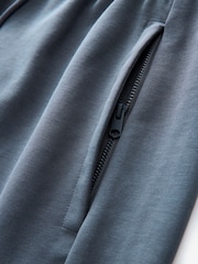 Blue Straight Fit Zip Pocket Jersey Shorts - Image 6 of 7