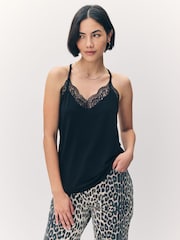 VERO MODA Black Lace Sleeveless Vest Top - Image 1 of 8