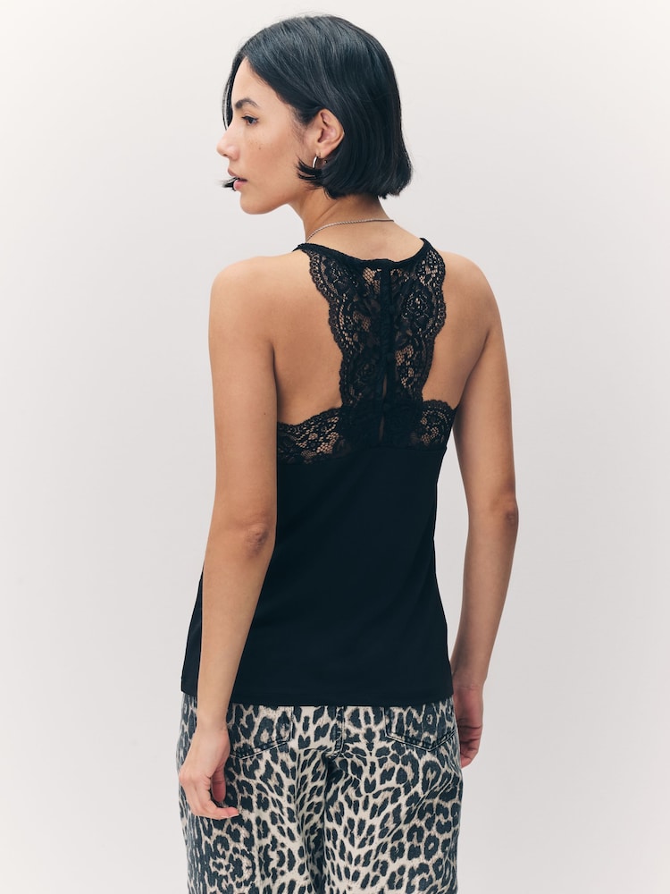 VERO MODA Black Lace Sleeveless Vest Top - Image 2 of 8