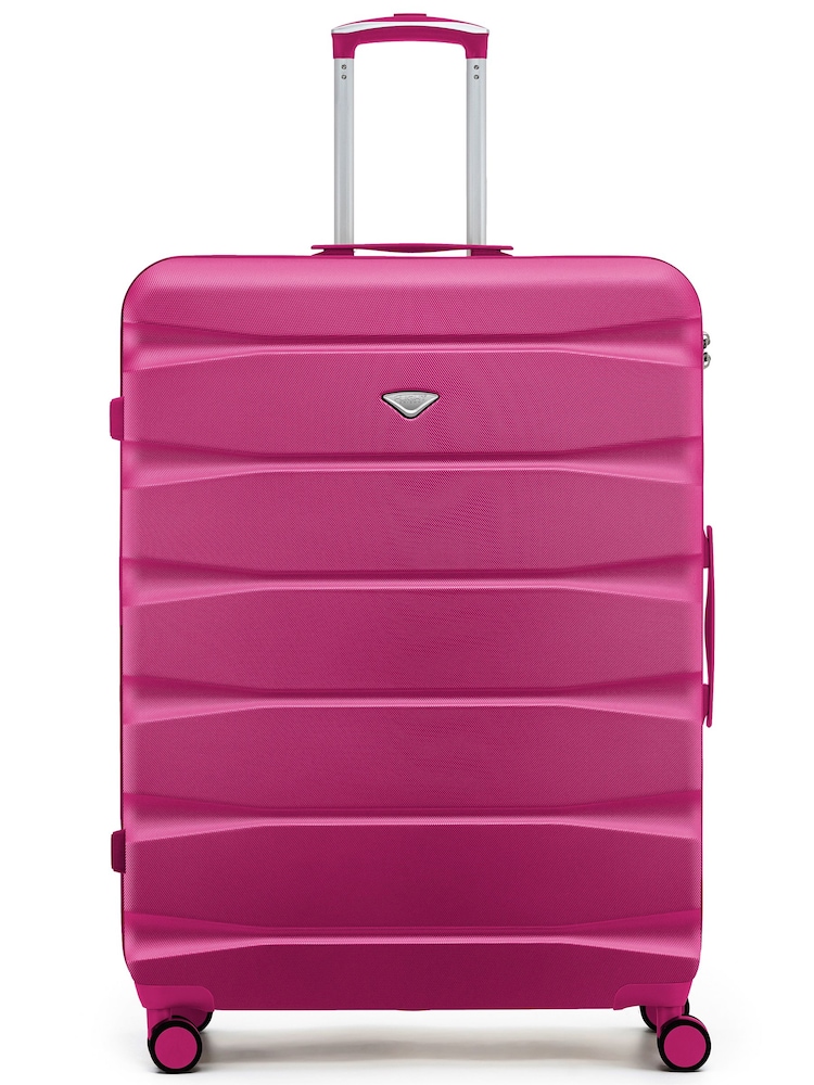 Flight Knight Bright Pink 8 Wheel ABS Hard Case Hold Suitcase - Image 4 of 4 Flight Knight Bright Pink 8 Wheel ABS Hard Case Hold Suitcase - Image 4 of 4