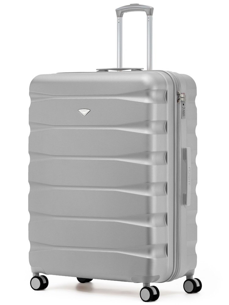 Flight Knight Silver Extra Large Check in 29" Lightweight 8 Wheel ABS Hard Case Hold Suitcase Checked Baggage 131L Capacity - Image 1 of 1
