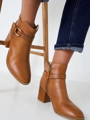 Crew Clothing Company Leather Brown Ankle Boots - Image 1 of 4