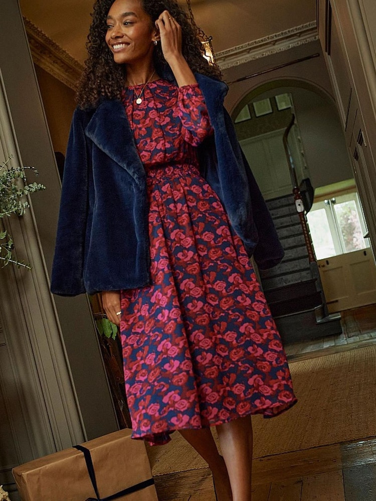 Crew Clothing Company Blue Textured  Casual Casual Coat - Image 1 of 4