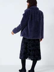 Crew Clothing Company Blue Textured  Casual Casual Coat - Image 3 of 4