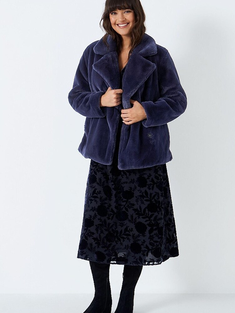 Crew Clothing Company Blue Textured  Casual Casual Coat - Image 4 of 4