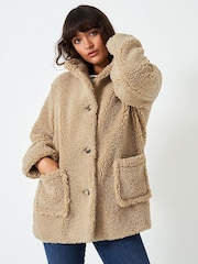 Crew Clothing Company Natural Textured  Casual Casual Coat - Image 1 of 4