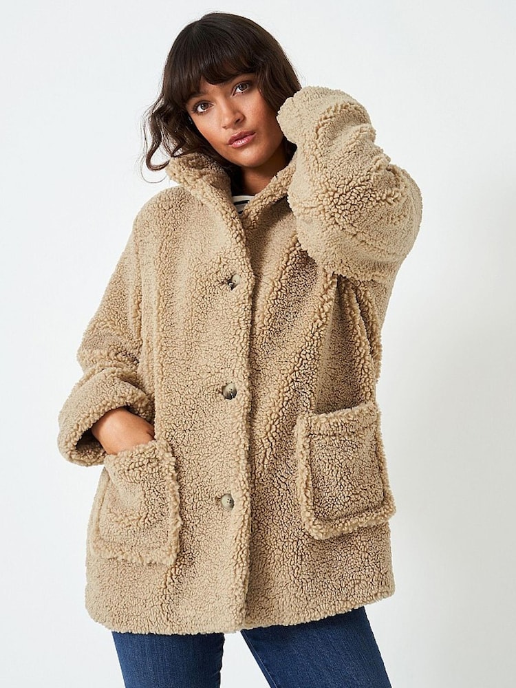 Crew Clothing Company Natural Textured  Casual Casual Coat - Image 1 of 4