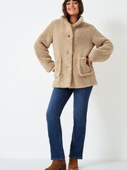 Crew Clothing Company Natural Textured  Casual Casual Coat - Image 3 of 4