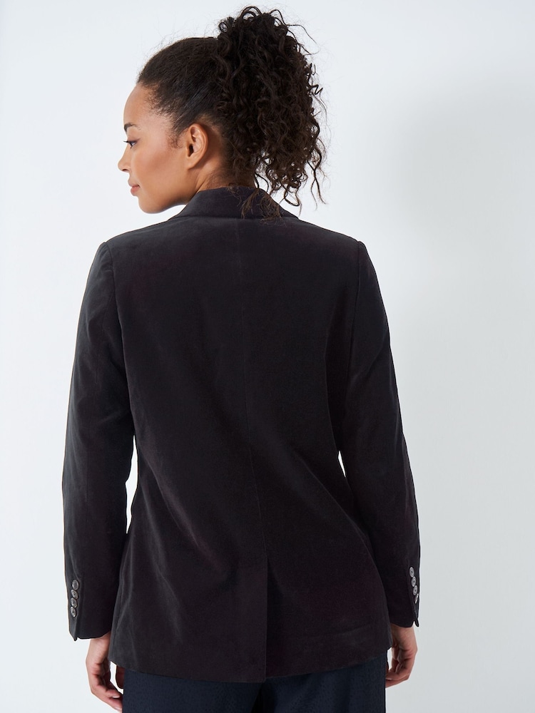 Crew Clothing Company Black Textured Cotton Classic Blazer - Image 2 of 5