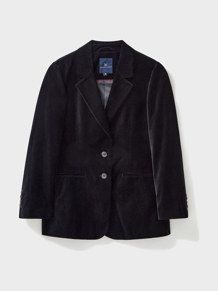 Crew Clothing Company Black Textured Cotton Classic Blazer - Image 5 of 5