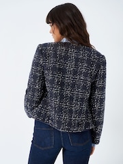 Crew Clothing Company Navy Blue Textured Casual Casual Jacket - Image 2 of 3