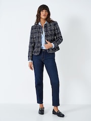 Crew Clothing Company Navy Blue Textured Casual Casual Jacket - Image 3 of 3