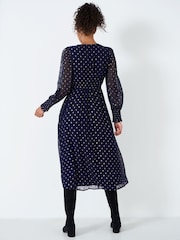 Crew Clothing Company Blue	Emerald Textured A-Line Dress - Image 2 of 4