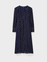 Crew Clothing Company Blue	Emerald Textured A-Line Dress - Image 4 of 4