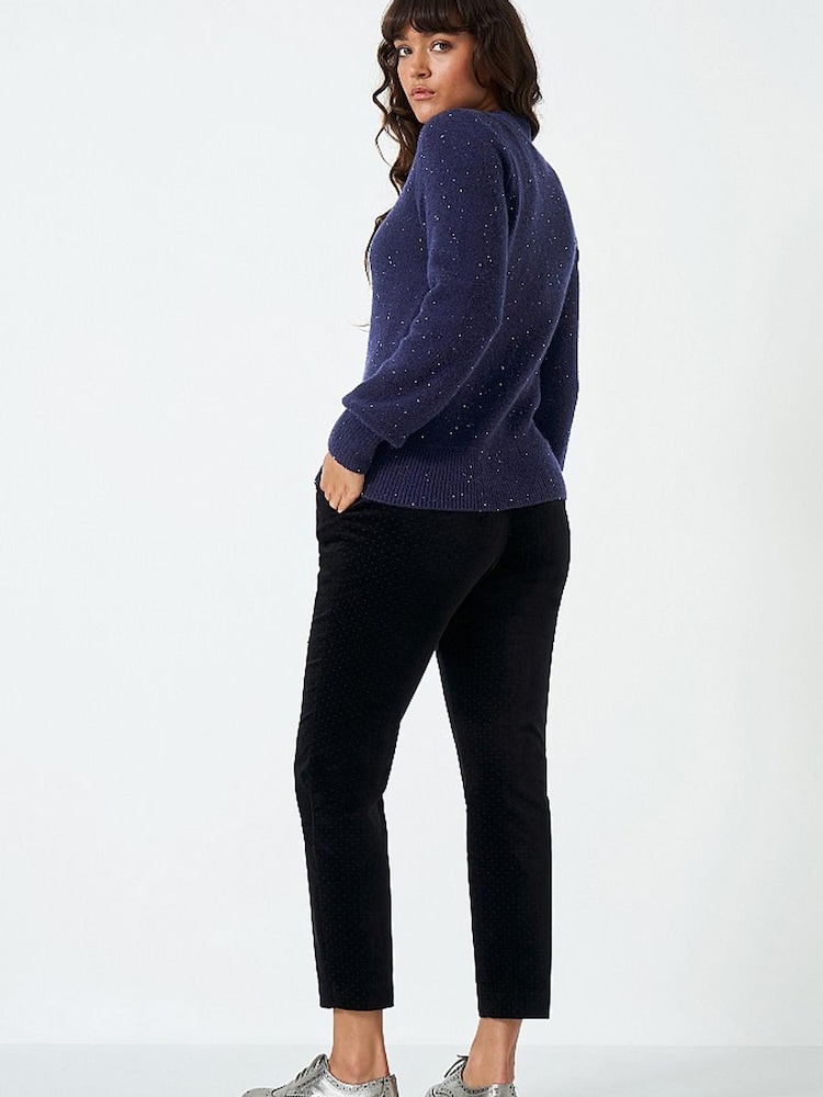 Crew Clothing Company Dark Blue Textured Jumper - Image 2 of 3