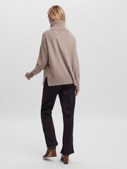 VERO MODA Natural Long Sleeve Cowl Neck Knitted 100% Cotton Jumper - Image 2 of 5