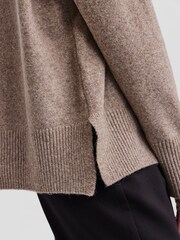 VERO MODA Natural Long Sleeve Cowl Neck Knitted 100% Cotton Jumper - Image 4 of 5