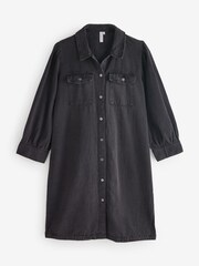 ONLY Black Puff Sleeve Denim Dress - Image 6 of 6