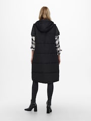 ONLY Black Hooded Longline Gilet - Image 2 of 5