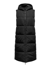ONLY Black Hooded Longline Gilet - Image 4 of 5